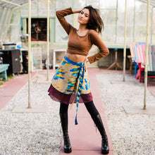 Load image into Gallery viewer, Knee-Length: "Mini" Sari Wrap Skirts: Neutral Tones / 08-20