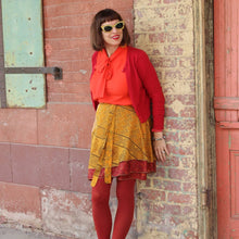 Load image into Gallery viewer, Knee-Length: "Mini" Sari Wrap Skirts: Neutral Tones / 08-20