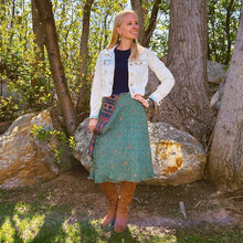 Load image into Gallery viewer, Sari Wrap Skirt: Cool Tones / Maxi / 08-20