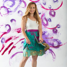 Load image into Gallery viewer, Knee-Length: "Mini" Sari Wrap Skirts: Neutral Tones / 08-20
