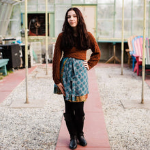 Load image into Gallery viewer, Knee-Length: "Mini" Sari Wrap Skirts: Neutral Tones / 08-20