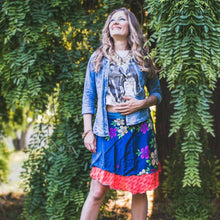 Load image into Gallery viewer, Knee-Length: "Mini" Sari Wrap Skirts: Neutral Tones / 08-20