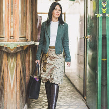 Load image into Gallery viewer, Knee-Length: "Mini" Sari Wrap Skirts: Neutral Tones / 08-20