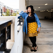 Load image into Gallery viewer, Sari Wrap Skirt: Cool Tones / Maxi / 08-20
