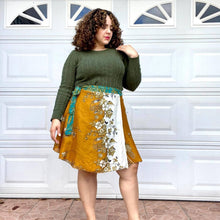 Load image into Gallery viewer, Knee-Length: "Mini" Sari Wrap Skirts: Neutral Tones / 08-20
