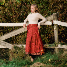 Load image into Gallery viewer, Sari Wrap Skirt: Cool Tones / Maxi / 08-20

