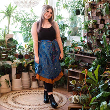 Load image into Gallery viewer, Sari Wrap Skirt: Cool Tones / Maxi / 08-20

