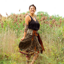 Load image into Gallery viewer, Sari Wrap Skirt: Cool Tones / Maxi / 08-20
